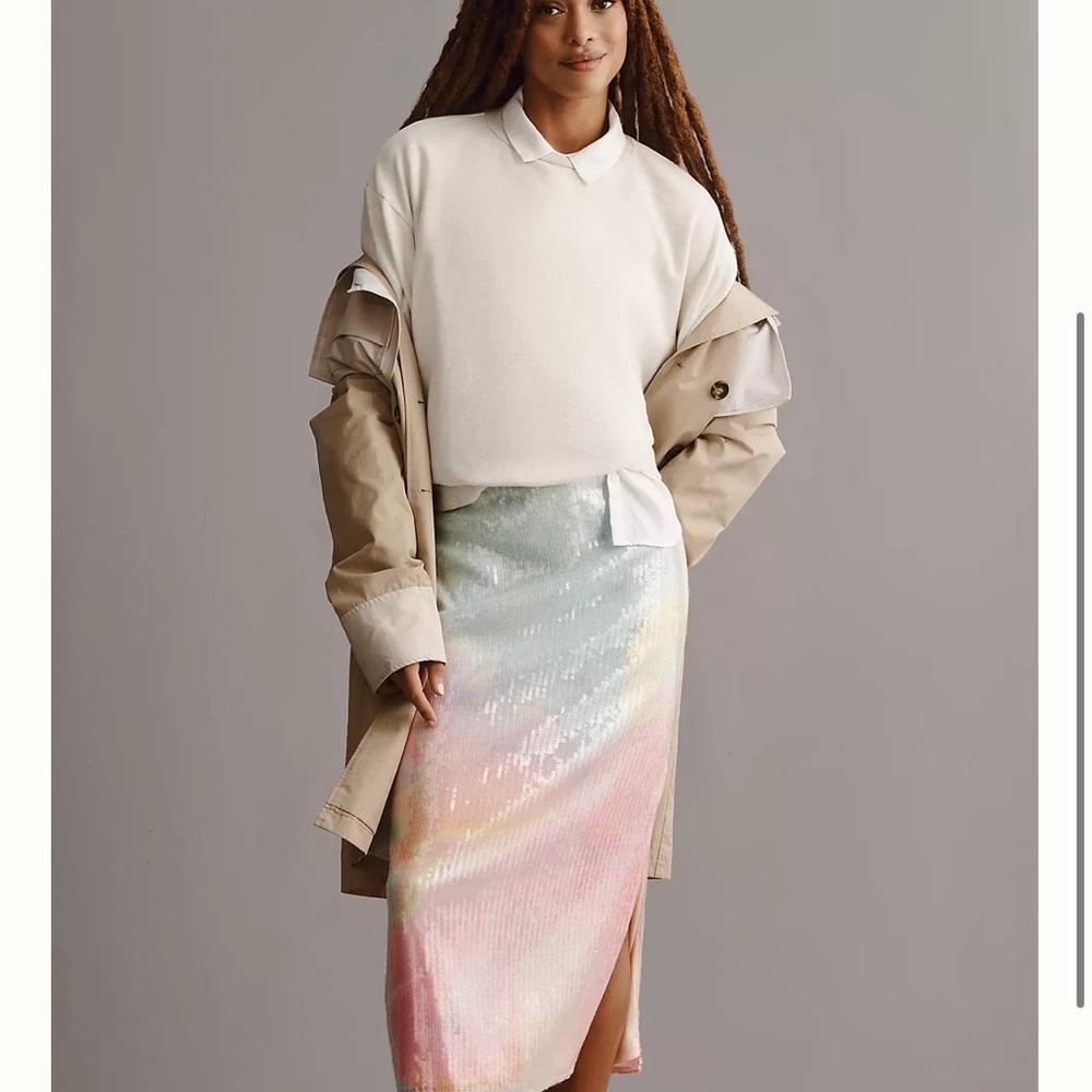Multicolor Sequin Midi Skirt